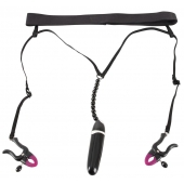 Женские вибростринги с зажимами для половых губ Spreader String with Vibrator - Orion - купить с доставкой в Ульяновске