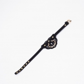 Черный чокер с клепками и золотистой фурнитурой - Crazy Handmade - купить с доставкой в Ульяновске