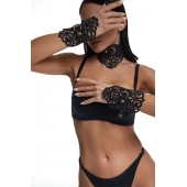 Фигурный набор для БДСМ-игр с узорами и золотистой фурнитурой - Crazy Handmade - купить с доставкой в Ульяновске