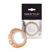 Эрекционное кольцо с бежевыми «ресничками» - Sextaz - в Ульяновске купить с доставкой