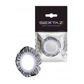 Эластичное эрекционное колечко с черными «ресничками» - Sextaz - в Ульяновске купить с доставкой