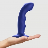 Синяя насадка-стимулятор Strap-On-Me Tapping Dildo Wave - Strap-on-me - купить с доставкой в Ульяновске