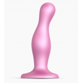 Розовая насадка Strap-On-Me Dildo Plug Curvy size M - Strap-on-me - купить с доставкой в Ульяновске