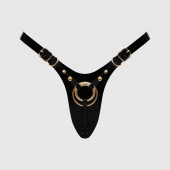 Черный пояс для фиксации насадок Strap-On-Me Leatherette Harness Fabulous - Strap-on-me - купить с доставкой в Ульяновске