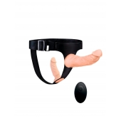 Женский страпон с 2 насадками, вибрацией и пультом ДУ - Erowoman-Eroman - купить с доставкой в Ульяновске