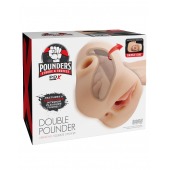 Телесный мастурбатор с вибрацией Double Pounder Vibrating Squeeze Stroker - Pipedream - в Ульяновске купить с доставкой