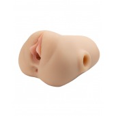 Телесный мастурбатор с вибрацией Double Pounder Vibrating Squeeze Stroker - Pipedream - в Ульяновске купить с доставкой