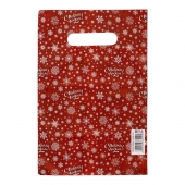 Красный подарочный новогодний пакет с вырубной ручкой (20х30 см) - Сима-Ленд - купить с доставкой в Ульяновске