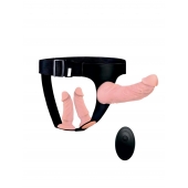 Женский страпон с 3 насадками и вибрацией - Erowoman-Eroman - купить с доставкой в Ульяновске