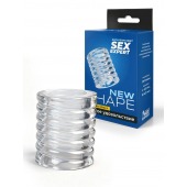 Прозрачная сквозная насадка на пенис с ребрышками - Sex Expert - в Ульяновске купить с доставкой