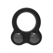 Черное эрекционное кольцо с утяжелителями Cockring Dual Weight - Dream Toys - в Ульяновске купить с доставкой