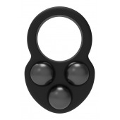 Черное эрекционное кольцо с утяжелителями - Dream Toys - в Ульяновске купить с доставкой