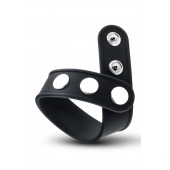 Черное эрекционное кольцо на кнопках - Blush Novelties - в Ульяновске купить с доставкой