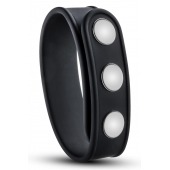 Черное эрекционное кольцо на кнопках - Blush Novelties - в Ульяновске купить с доставкой