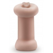 Телесный люминесцентный двусторонний мастурбатор Tasha - Blush Novelties - в Ульяновске купить с доставкой