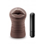 Коричневый мастурбатор-ротик Krystal Vibrating Masturbator - Blush Novelties - в Ульяновске купить с доставкой