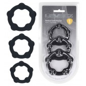 Набор из 3 эрекционных колец Beaded Silicone Cockring Set - Shots Media BV - в Ульяновске купить с доставкой