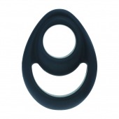 Черное эрекционное кольцо Double Ergo Silicone Cockring - Shots Media BV - в Ульяновске купить с доставкой