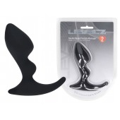 Черная анальная пробка для массажа простаты Double Ripple Silicone Prostate Massager - Shots Media BV - в Ульяновске купить с доставкой