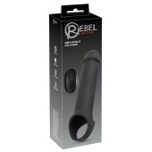 Черная вибронасадка для пениса с хомутом для мошонки и пультом ДУ Remote Controlled Penis Extension - Orion - в Ульяновске купить с доставкой