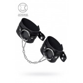 Черные оковы из толстой кожи с люверсами - Pecado - купить с доставкой в Ульяновске