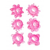 Набор из 6 розовых эрекционных колец с различным рельефом - Erowoman-Eroman - в Ульяновске купить с доставкой