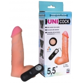 Фаллическая насадка Харнесс UNICOCK 5,5  с вибрацией - 17 см. - LOVETOY (А-Полимер) - купить с доставкой в Ульяновске