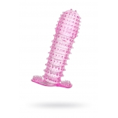 Гелевая розовая насадка с шипами - 12 см. - Toyfa Basic - в Ульяновске купить с доставкой