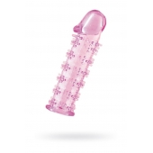 Гелевая розовая насадка на фаллос с шипами - 12 см. - Toyfa Basic - в Ульяновске купить с доставкой