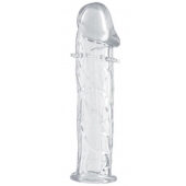 Гладкая прозрачная насадка с усиками под головкой - 12,5 см. - Toyfa Basic - в Ульяновске купить с доставкой