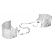 Серебристые наручники-браслеты Desir Metallique Handcuffs - Bijoux Indiscrets - купить с доставкой в Ульяновске