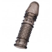 Дымчатая закрытая насадка ToyFa XLover с чешуйками и пупырышками - 13,5 см. - ToyFa - в Ульяновске купить с доставкой