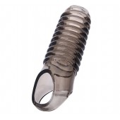 Дымчатая насадка с рёбрышками и подхватом мошонки ToyFa XLover - 12,5 см. - ToyFa - в Ульяновске купить с доставкой