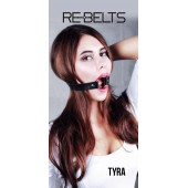 Чёрный кожаный чокер-кляп Tyra Black - Rebelts - купить с доставкой в Ульяновске