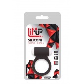 Чёрное эрекционное виброкольцо LIT-UP SILICONE STIMU RING 3 BLACK - Dream Toys - в Ульяновске купить с доставкой
