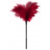Пластиковая метелочка с красными пёрышками Small Feather Tickler - 32 см. - Blush Novelties - купить с доставкой в Ульяновске