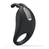 Чёрное эрекционное кольцо с вибрацией Rabbit Vibrator - Baile - в Ульяновске купить с доставкой