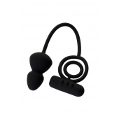 Чёрное эрекционное кольцо с вибростимулятором и анальным хвостом - Erotist Adult Toys - в Ульяновске купить с доставкой