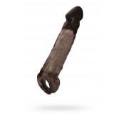 Чёрная насадка на пенис Tс подхватом - 19,5 см. - ToyFa - в Ульяновске купить с доставкой