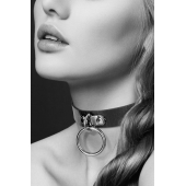 Узенький ошейник из полиуретана с кольцом - Bijoux Pour Toi - купить с доставкой в Ульяновске
