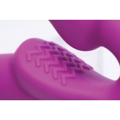 Ярко-розовый безремневой вибрострапон Evoke Vibrating Strapless Silicone Strap-on Dildo - XR Brands - купить с доставкой в Ульяновске