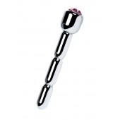 Серебристый уретральный плаг со стразом - 7 см. - ToyFa - купить с доставкой в Ульяновске