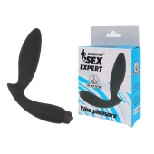Чёрный вибростимулятор простаты Sex Expert Vibe Pleasure - Sex Expert - в Ульяновске купить с доставкой