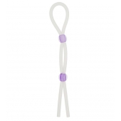 Прозрачное эрекционное кольцо-лассо SILICONE LASSO COCK RING DUAL BEADS - NMC - в Ульяновске купить с доставкой