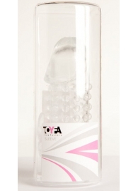 Гелевая прозрачная насадка с 2 отростками - 13 см. - Toyfa Basic - в Ульяновске купить с доставкой