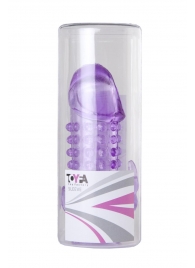 Закрытая фиолетовая насадка с 2 отростками - 13 см. - Toyfa Basic - в Ульяновске купить с доставкой