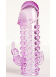 Закрытая фиолетовая насадка с 2 отростками - 13 см. - Toyfa Basic - в Ульяновске купить с доставкой