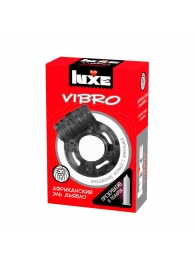 Чёрное эрекционное виброкольцо Luxe VIBRO  Африканский Эль Дьябло  + презерватив - Luxe - в Ульяновске купить с доставкой