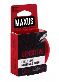 Ультратонкие презервативы в железном кейсе MAXUS Sensitive - 3 шт. - Maxus - купить с доставкой в Ульяновске