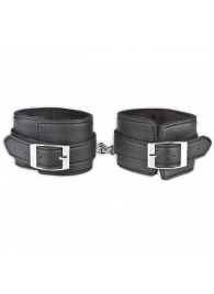 Черные фиксаторы для ног на цепи с мехом внутри - Lux Fetish - купить с доставкой в Ульяновске